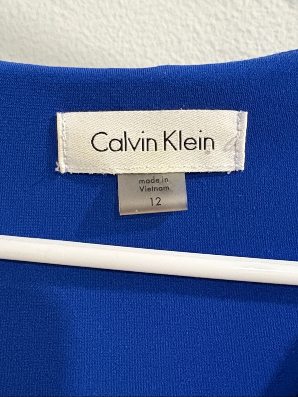 Calvin Klein Cobalt Blue V-Neck Twist-Front Long Sleeve Dress - Picture 2 of 9